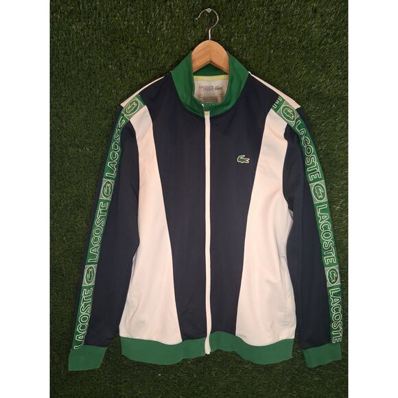 Lacoste Other - Lacoste Sport Colorblock Track Jacket Men's Size 5 L Navy White Green SH0860